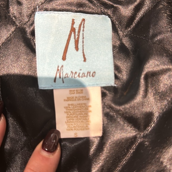 Marciano cut off vest in suede and fur sz S - Picture 3 of 3